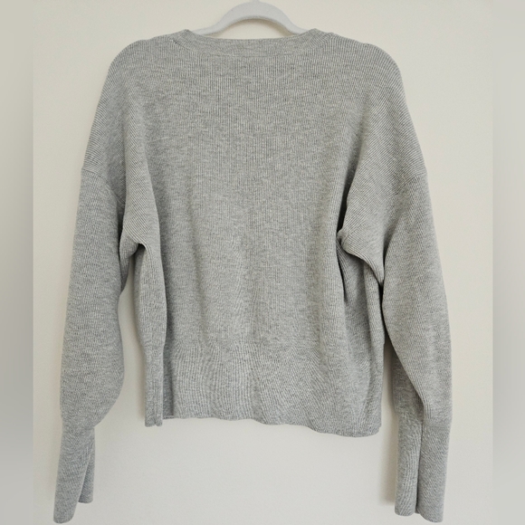 J.Crew Balloon-sleeve Crewneck Sweater Gray Large L - Picture 4 of 5